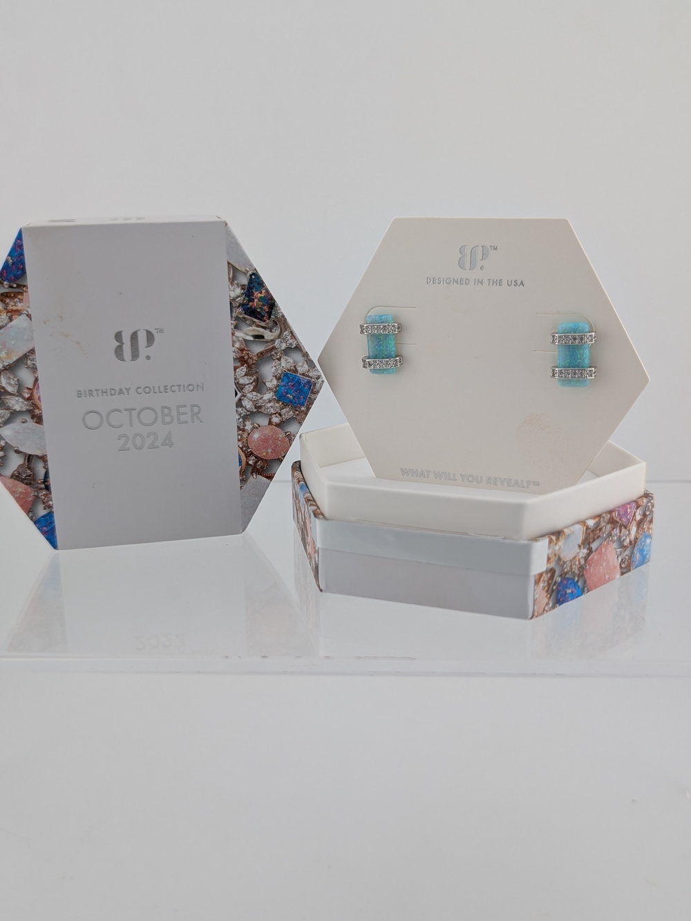 Turquoise Birthstone Hoop Earrings - October Collection
